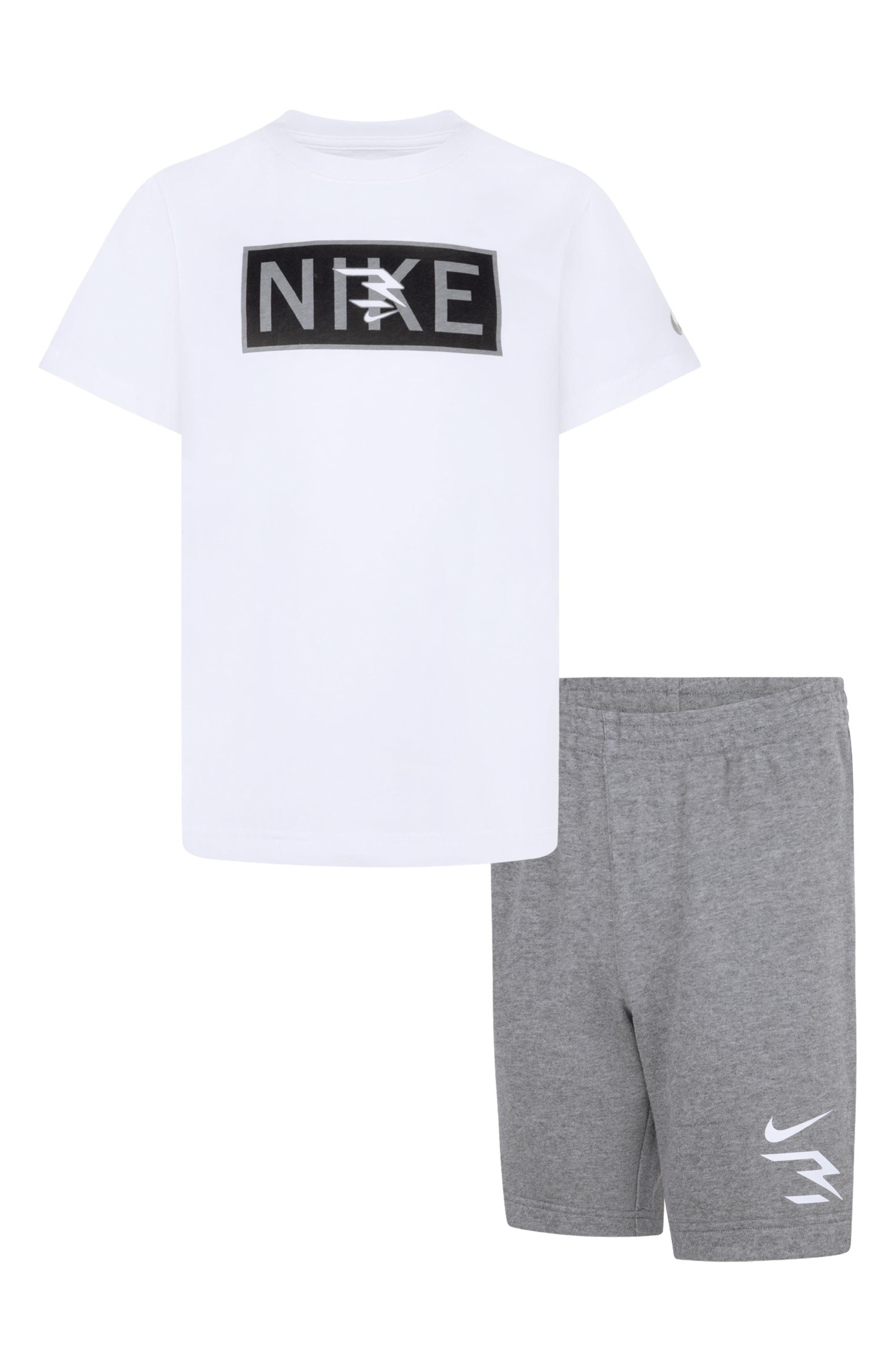 3 Brand Kids' Plate Logo Graphic T-Shirt & Shorts Set