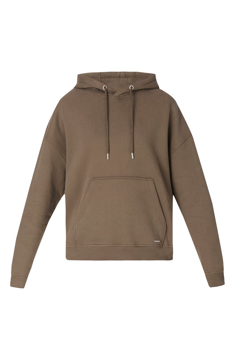 Sweaty Betty Premium Brushed Cotton Fleece Hoodie, Alternate, color, Dark Timber Brown