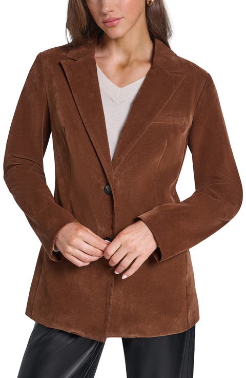 Faux Suede Blazer