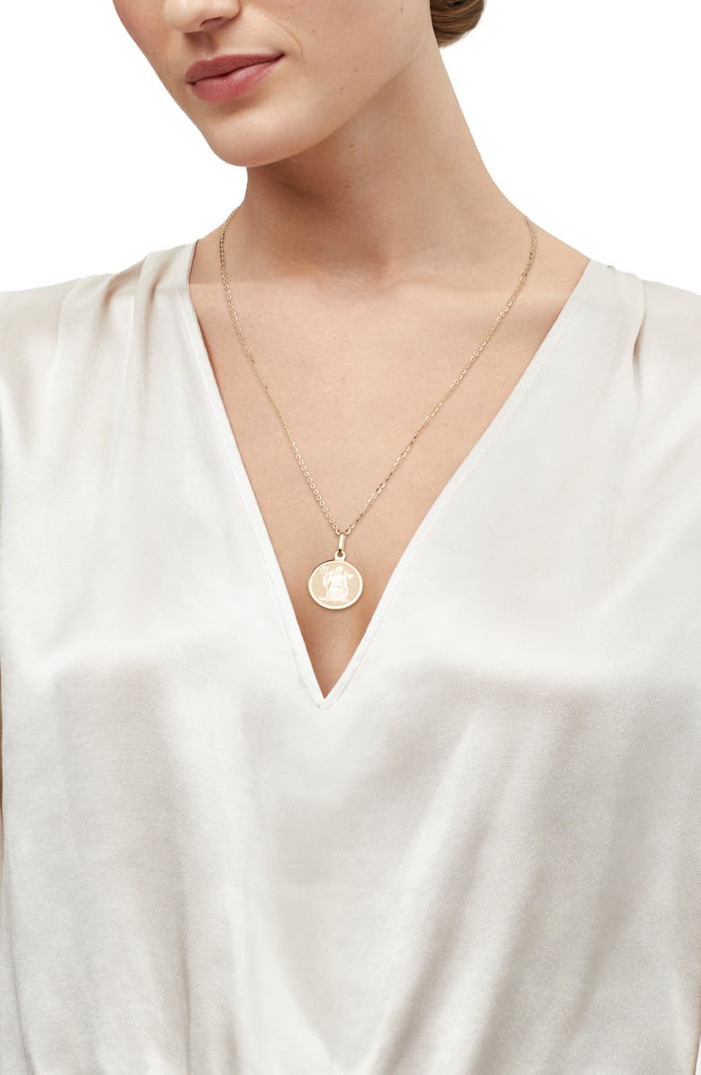 Frankie & Zoe Astrology Medallion Pendant Necklace, Alternate, color, Yellow Gold