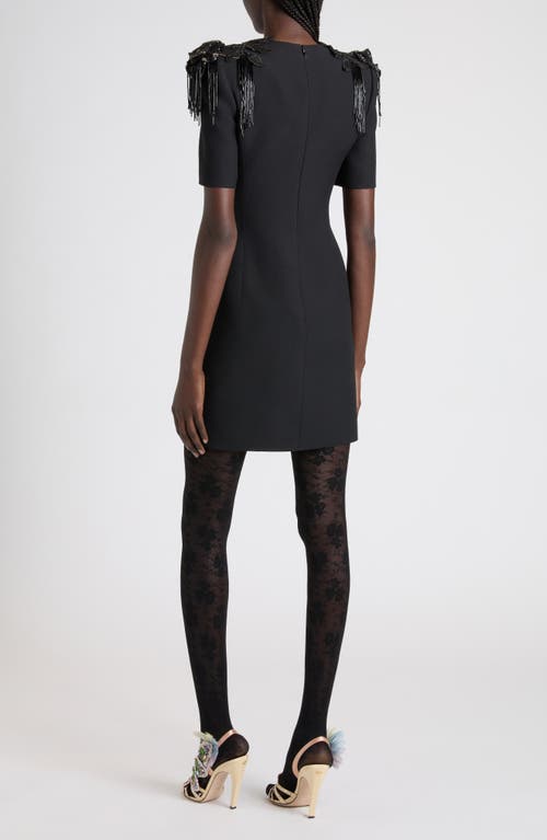 Valentino Embellished Crepe Couture Minidress In Black