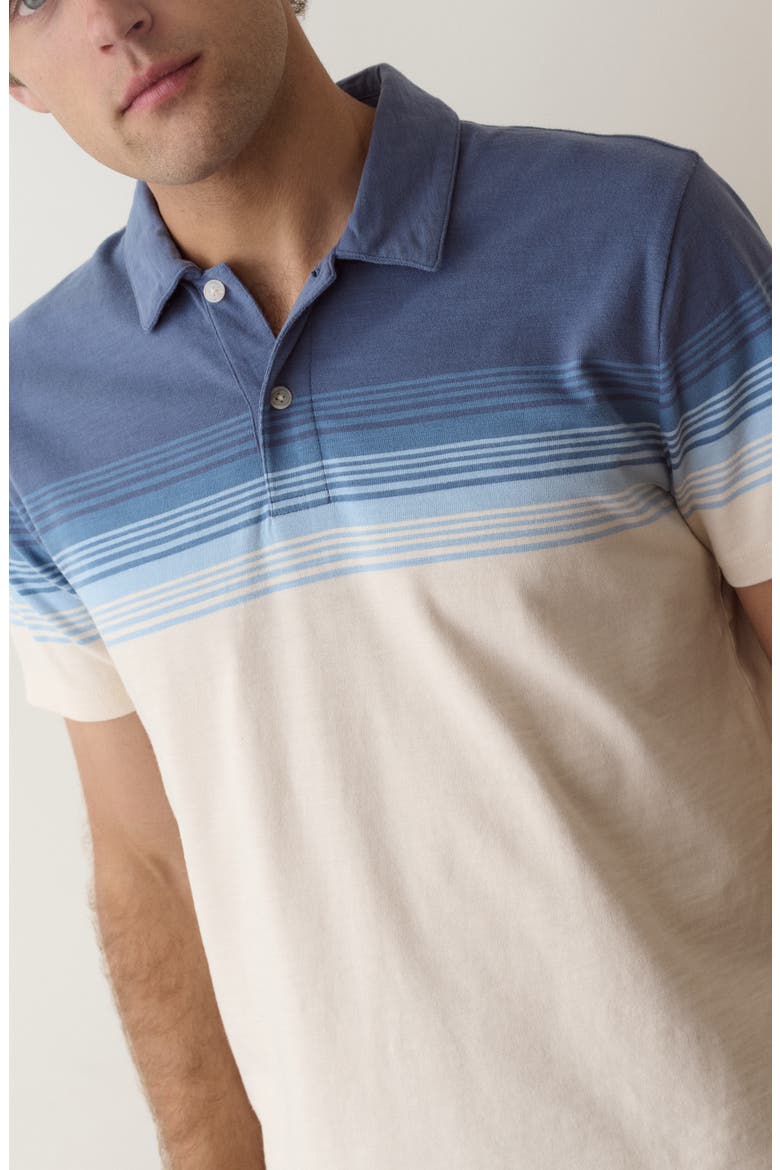 Luxe Slub Organic Cotton Pocket Polo, Alternate, color, NAVY/ WHITE