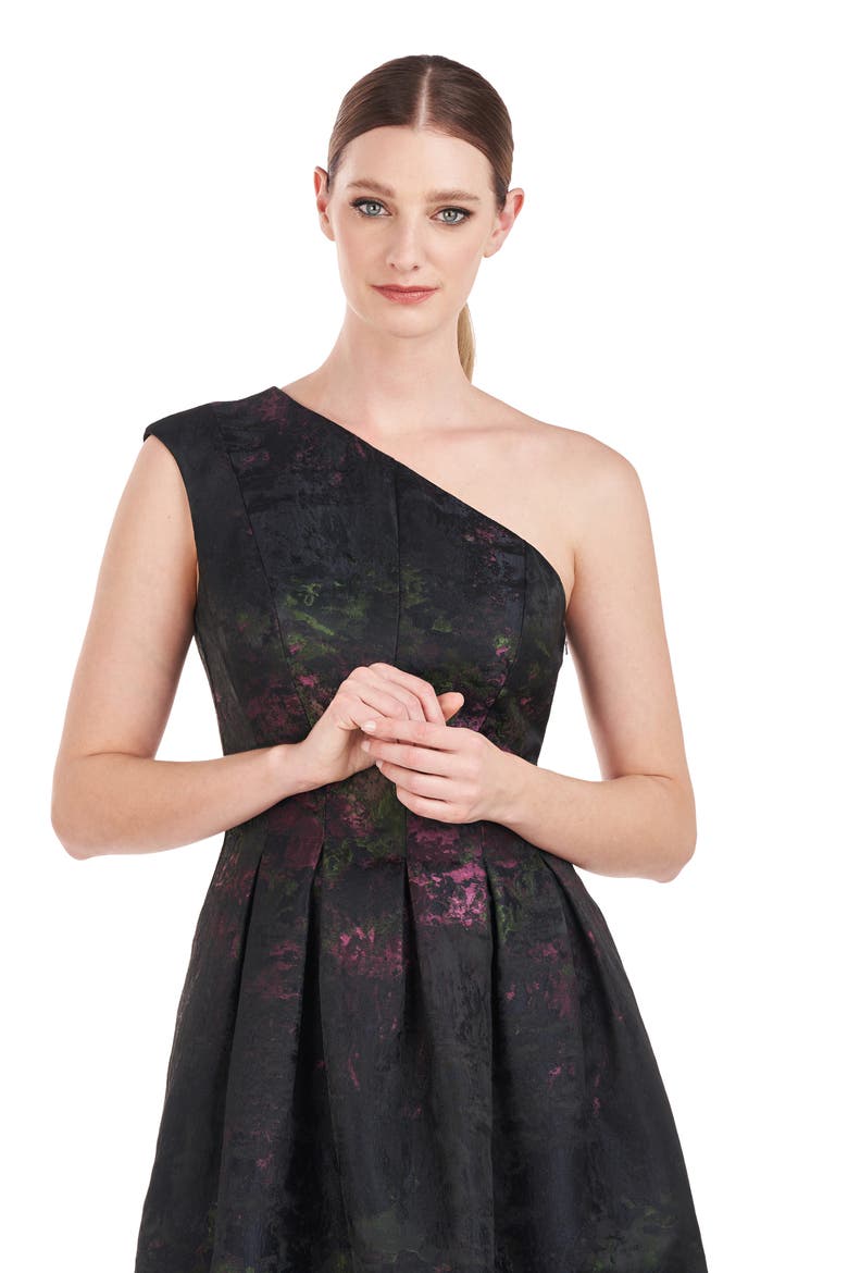 Cara One-Shoulder Gown, Alternate, color, DARK MIDNIGHT MULTI