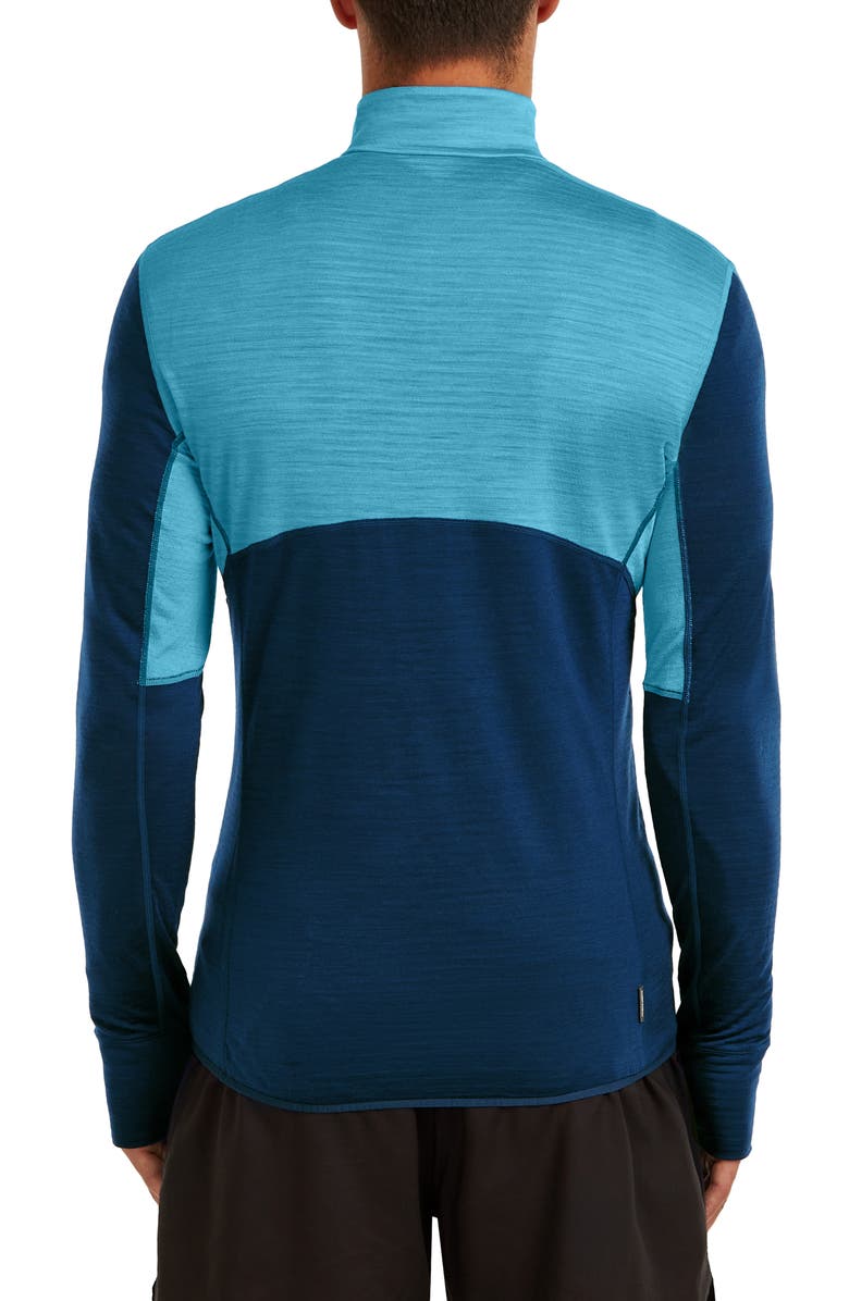 Icebreaker Tencel & Merino 200 Realfleece Descender Quarter Zip Pullover, Alternate, color, Arctic/ Atlantis/ Cb