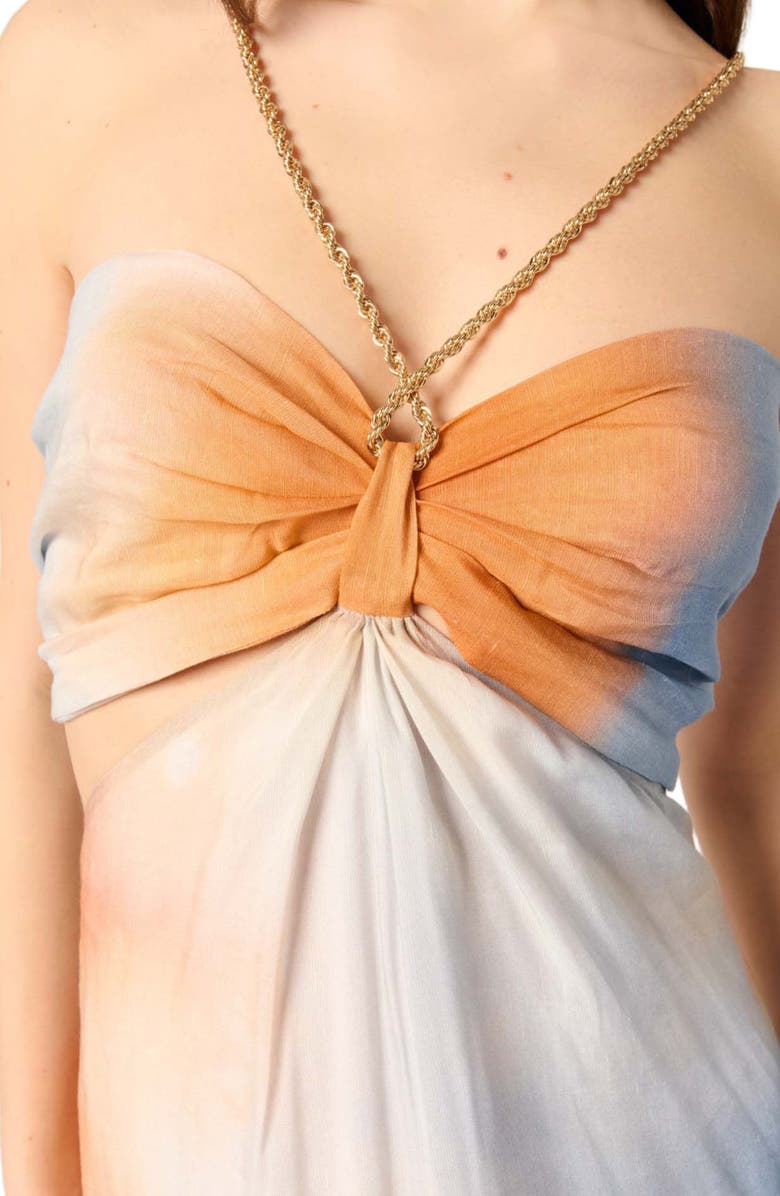 maje Tie-dye maxi dress, Alternate, color, Blue Tie And Dye Print