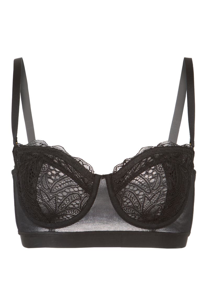 The Lace Strapless Bra, Alternate, color, JET BLACK
