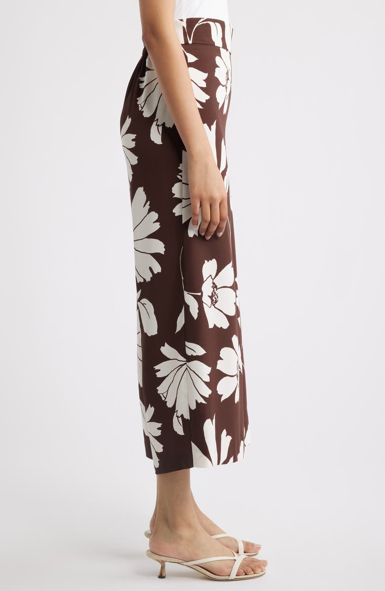 Anne Klein Pull-On Wide Leg Pants, Alternate, color, Dark Chocolate/ White