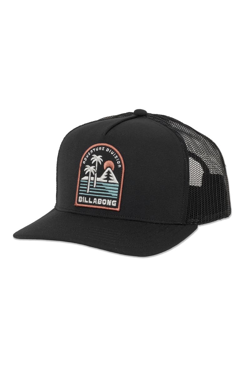 Adiv Logo Patch Trucker Hat, Main, color, BLACK