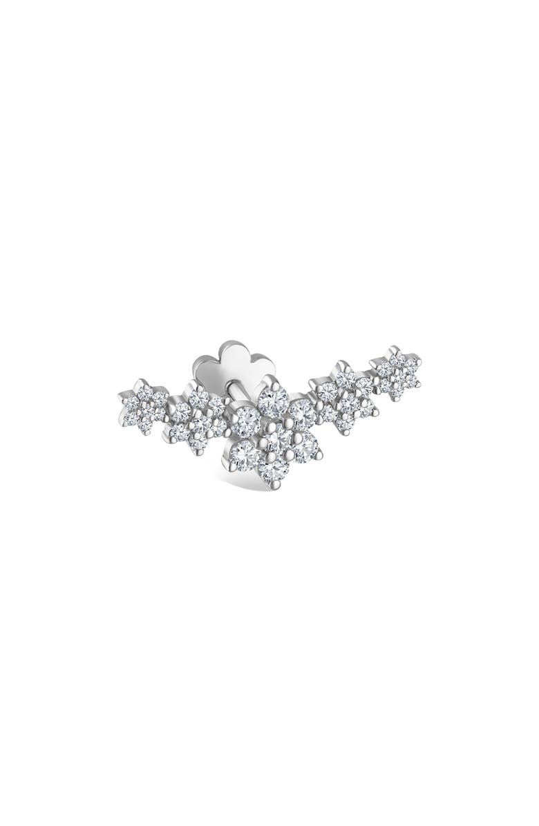 MARIA TASH Diamond Five Flower Garland Single Stud Earring, Main, color, 18K White Gold/ Diamond