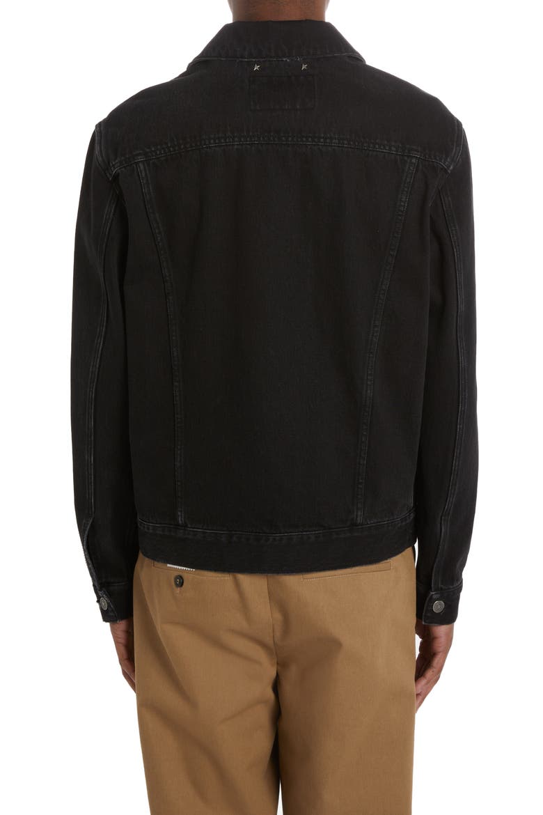 Logo Patch Denim Jacket, Alternate, color, BLACK