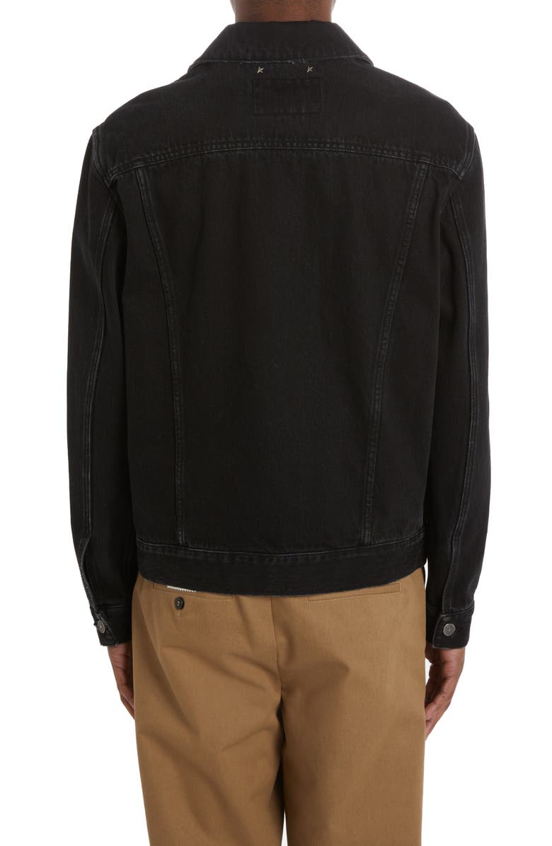 Golden Goose Logo Patch Denim Jacket, Alternate, color, Black