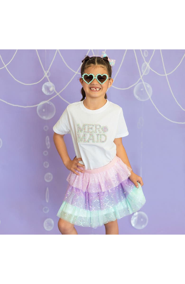 Sweet Wink Mermaid Pearl Patch Short Sleeve T-Shirt, Alternate, color, White