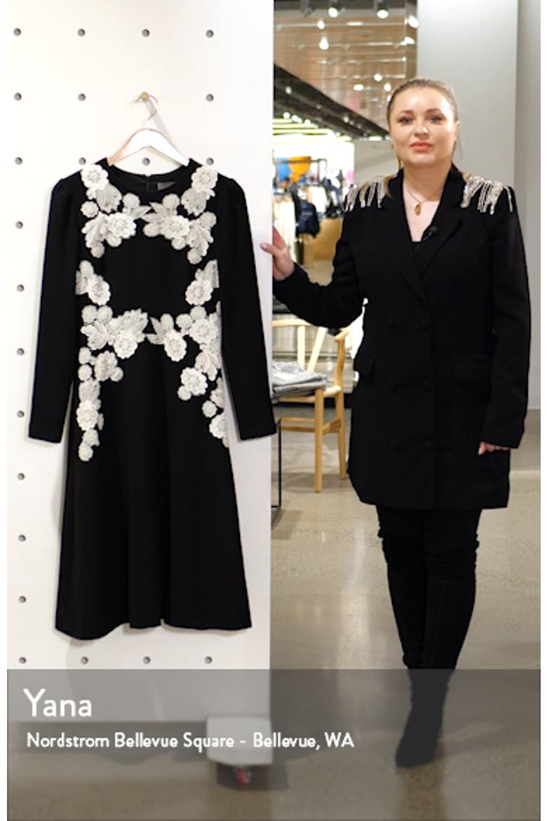 Lace Detail Long Sleeve Midi Dress video
