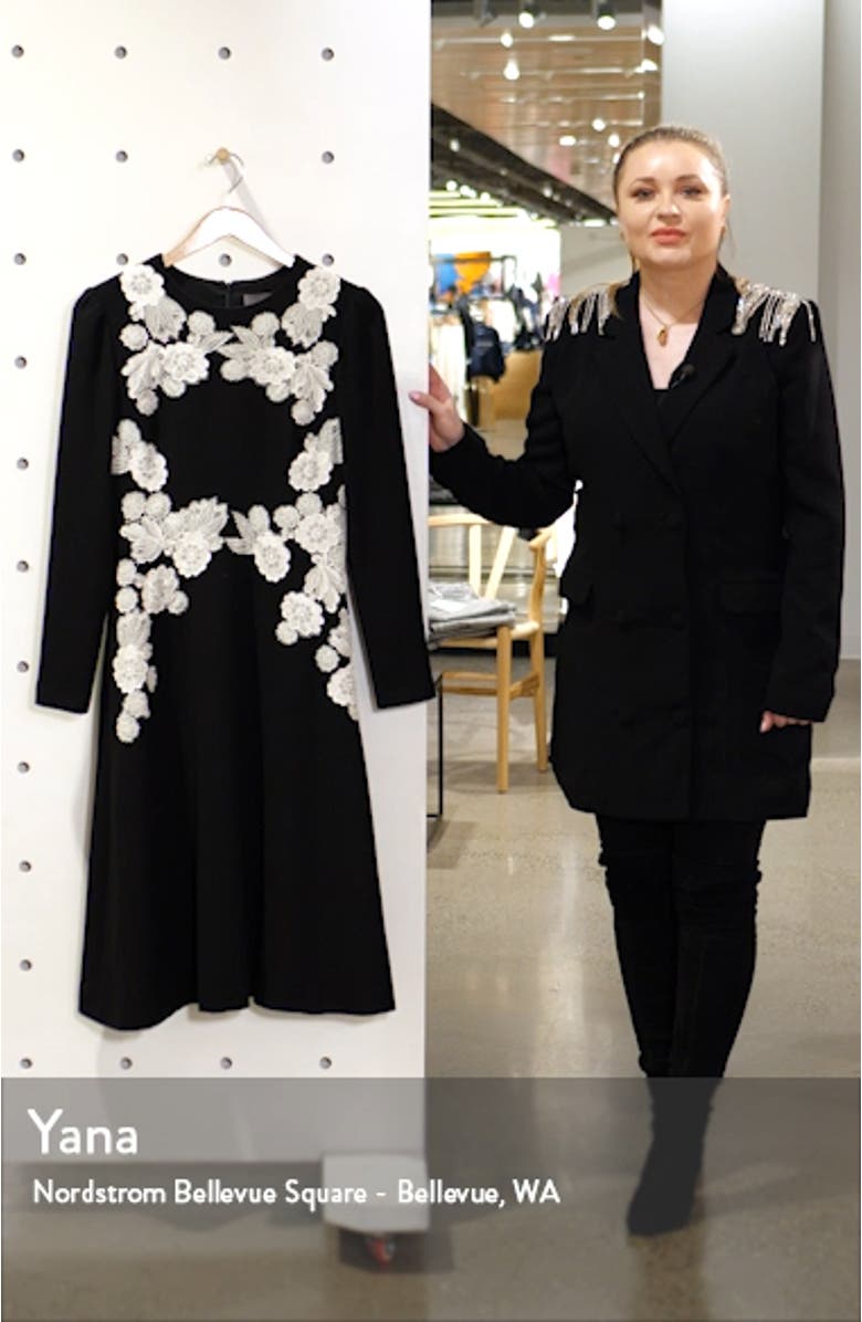 Lace Detail Long Sleeve Midi Dress, sales video thumbnail