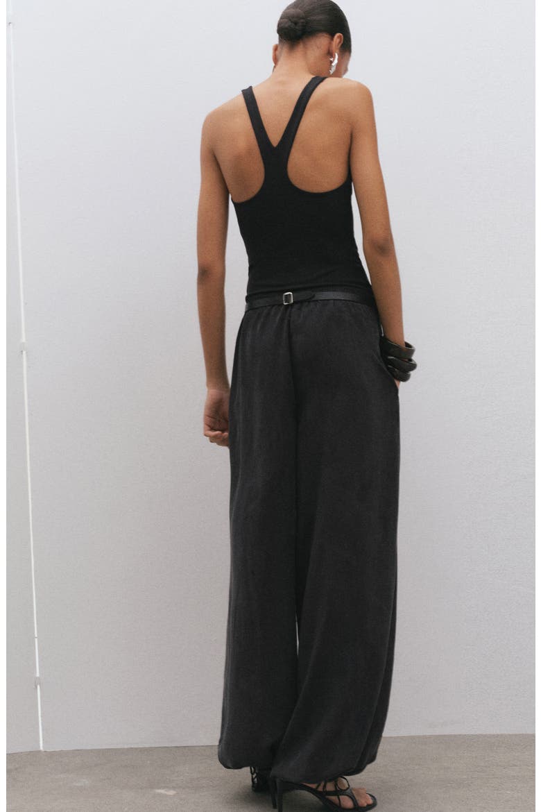 Elastic Waist Balloon Pants, Alternate, color, BLACK