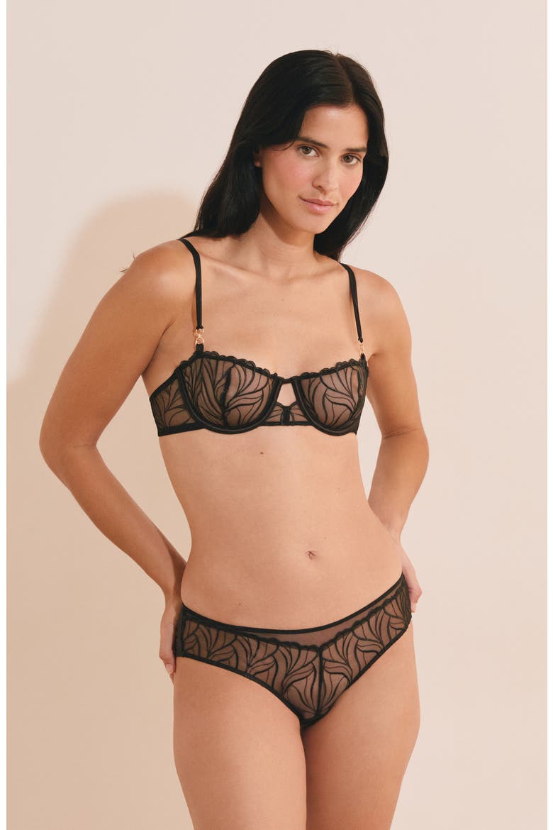Envolee Lace & Satin Hipster Panties, Alternate, color, ANTHRACITE