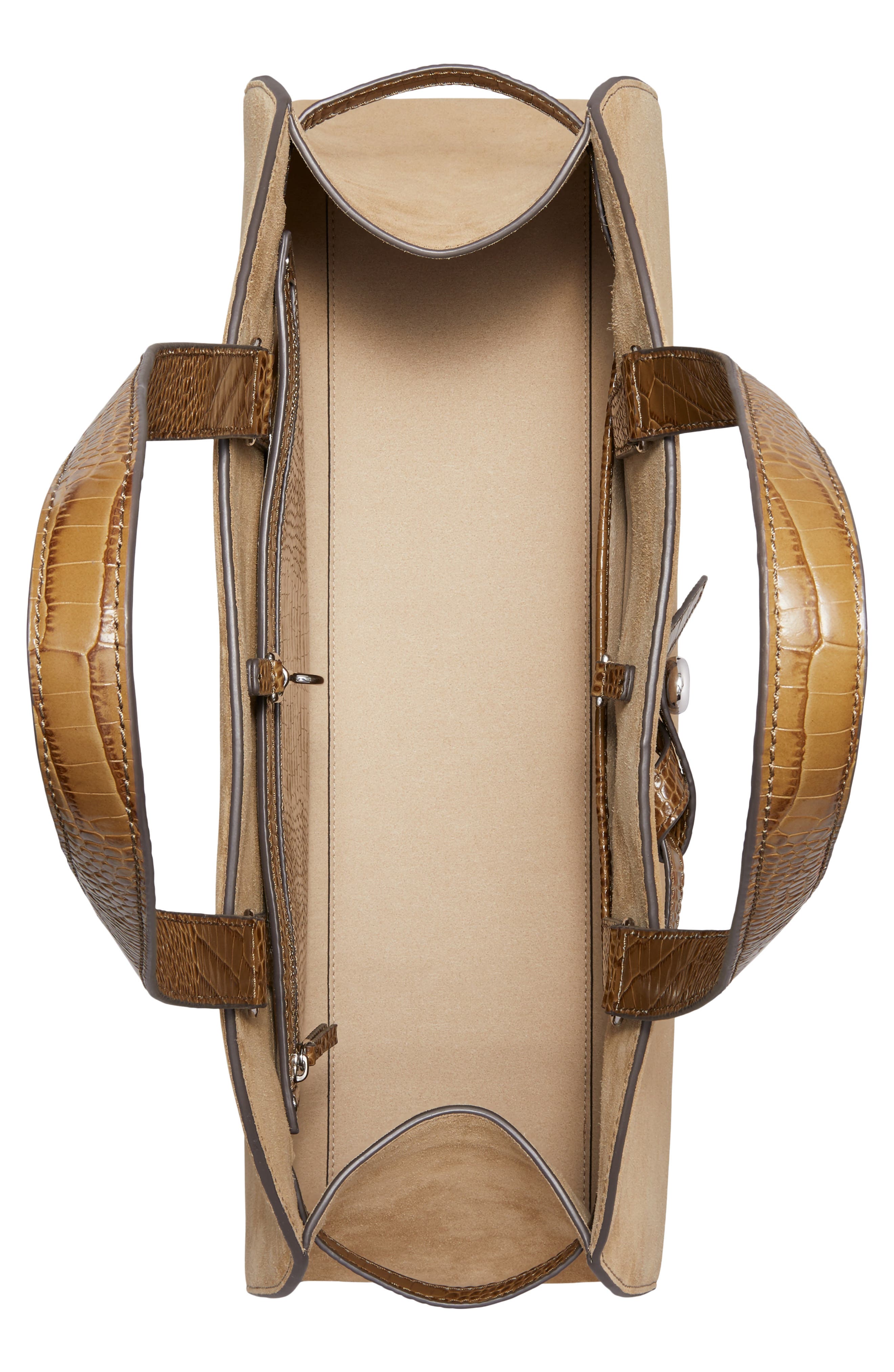 Romy Large Suede Leather Bauletto, Alternate, color, STONE
