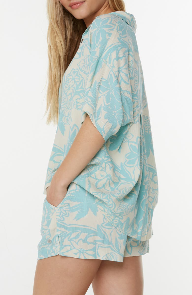 Roxy Kokomo Floral Camp Shirt, Alternate, color, Tibetan Stone Tropicool Print