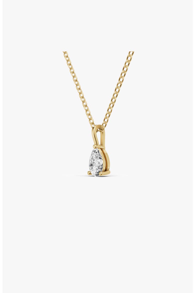 14K Gold 0.75 ct Lab Grown Pear Shape Diamond Solitaire Pendant with Bail, Alternate, color, Yellow Gold