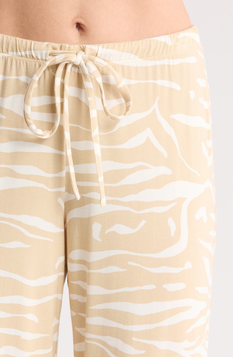 Nordstrom Moonlight Eco Crop Pajamas, Alternate, color, Tan Shore Fluid Zebra