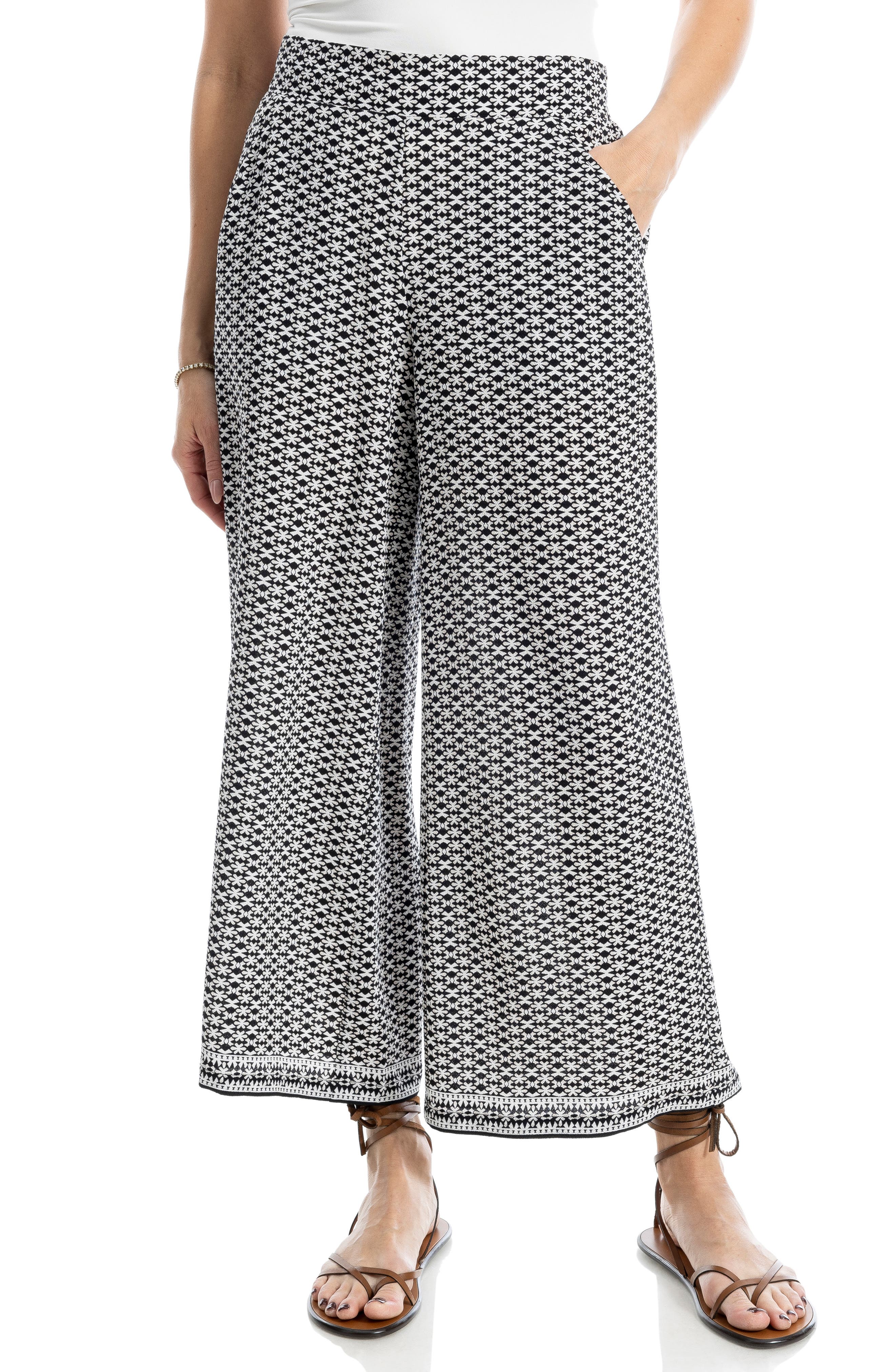 MAX STUDIO Crop Wide Leg Crepe Pants