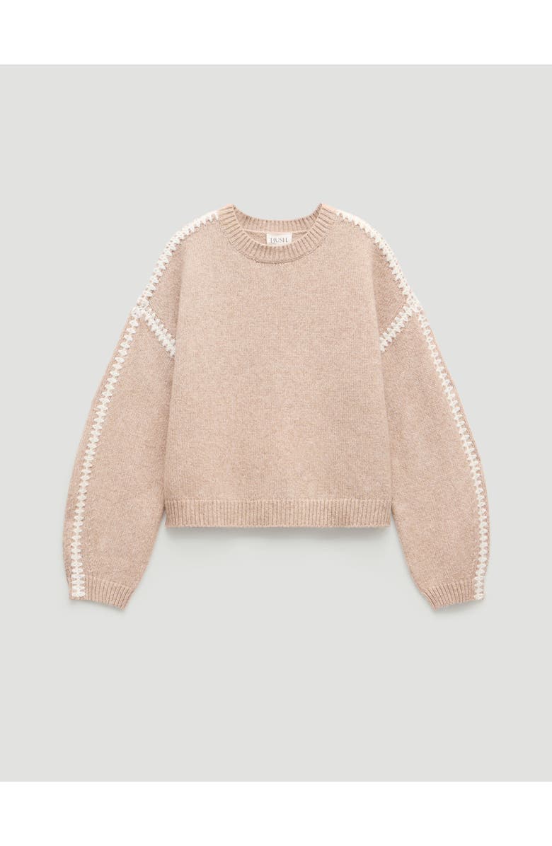 Hush Whitney Whipstitch Knitted Sweater, Alternate, color, Stone White