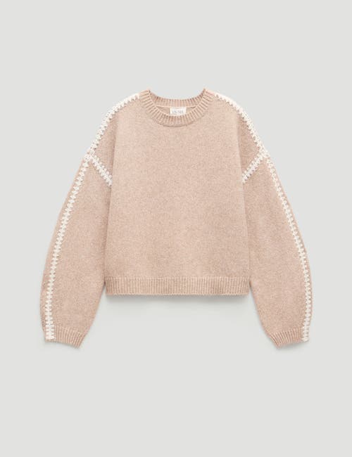 Hush Whitney Whipstitch Knitted Sweater In Neutral