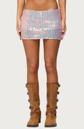 EDIKTED Kaelyn Sequin Miniskirt