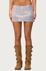 EDIKTED Kaelyn Sequin Miniskirt