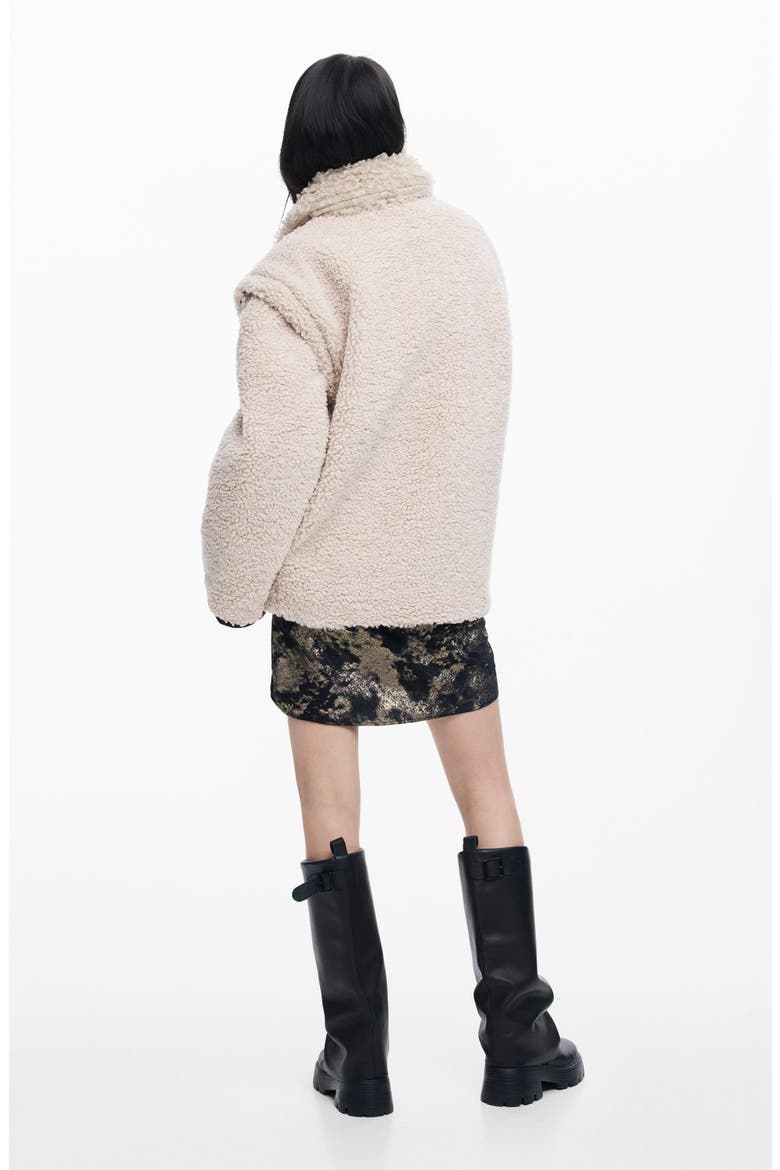 Faux Shearling Bomber Jacket, Alternate, color, BEIGE