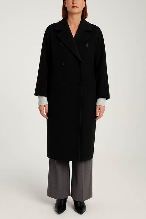Cashmere Double Breasted Long Coat