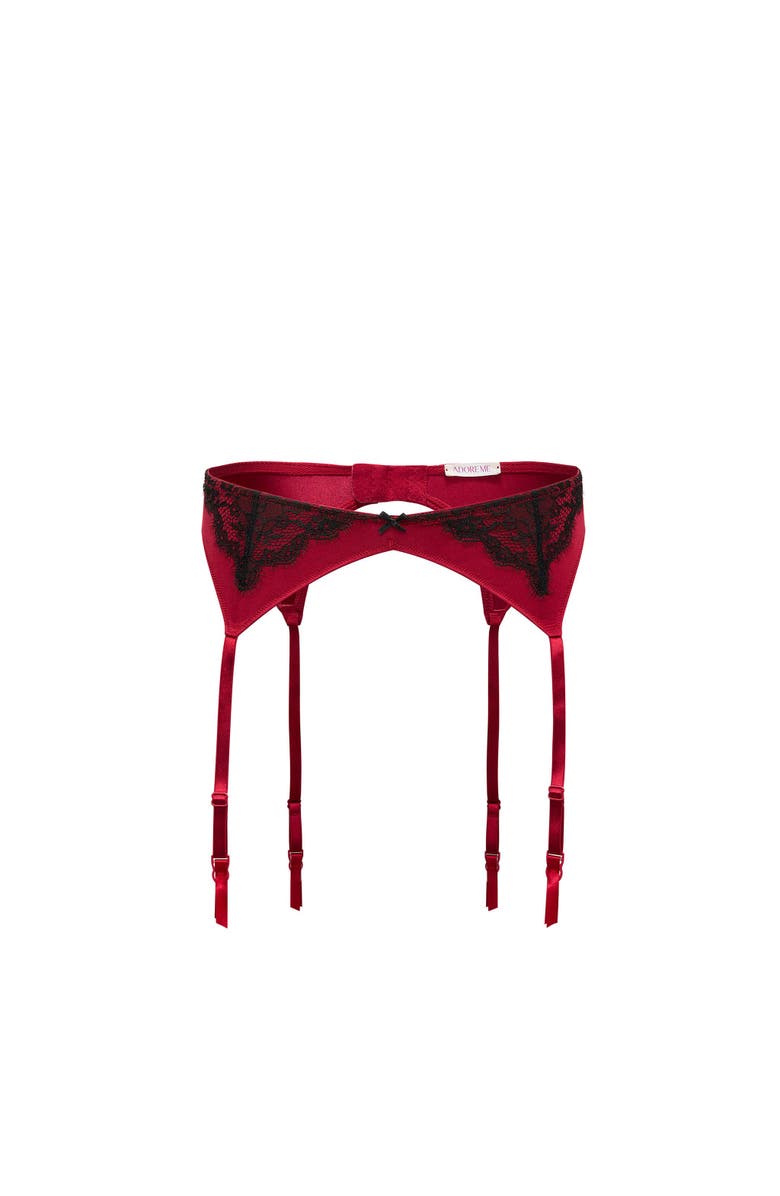 Adore Me Amrenn Garter Belt Lingerie, Alternate, color, Dark Red