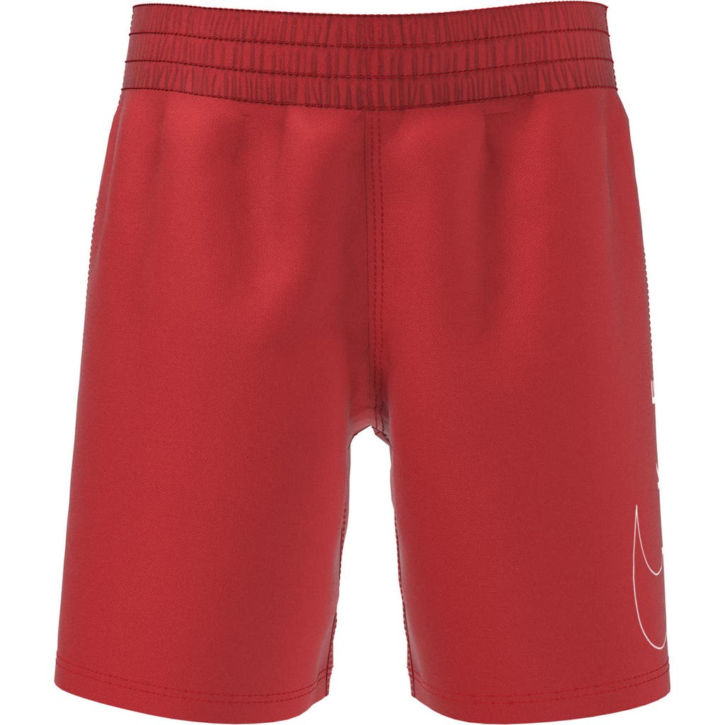 Nike Kids' 5-inch Volley Swim Trunks In University Red