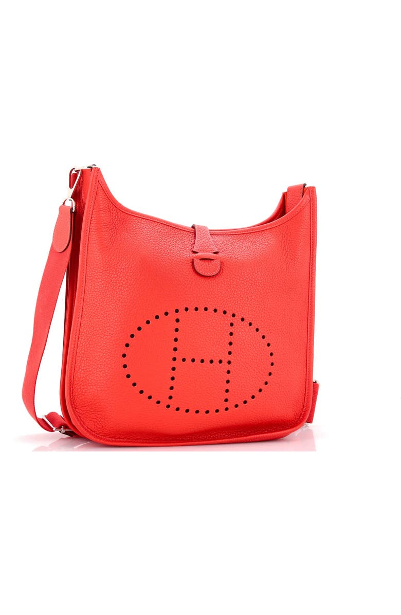 Pre-Owned Hermes Evelyne Bag Gen III Clemence PM, Alternate, color, Rouge Pivoine
