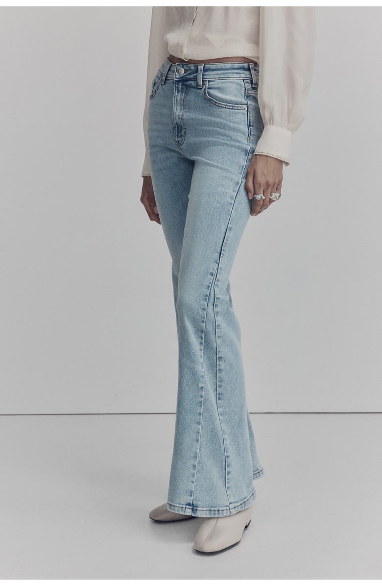 H&M Flared High Jeans, Alternate, color, Light Denim Blue