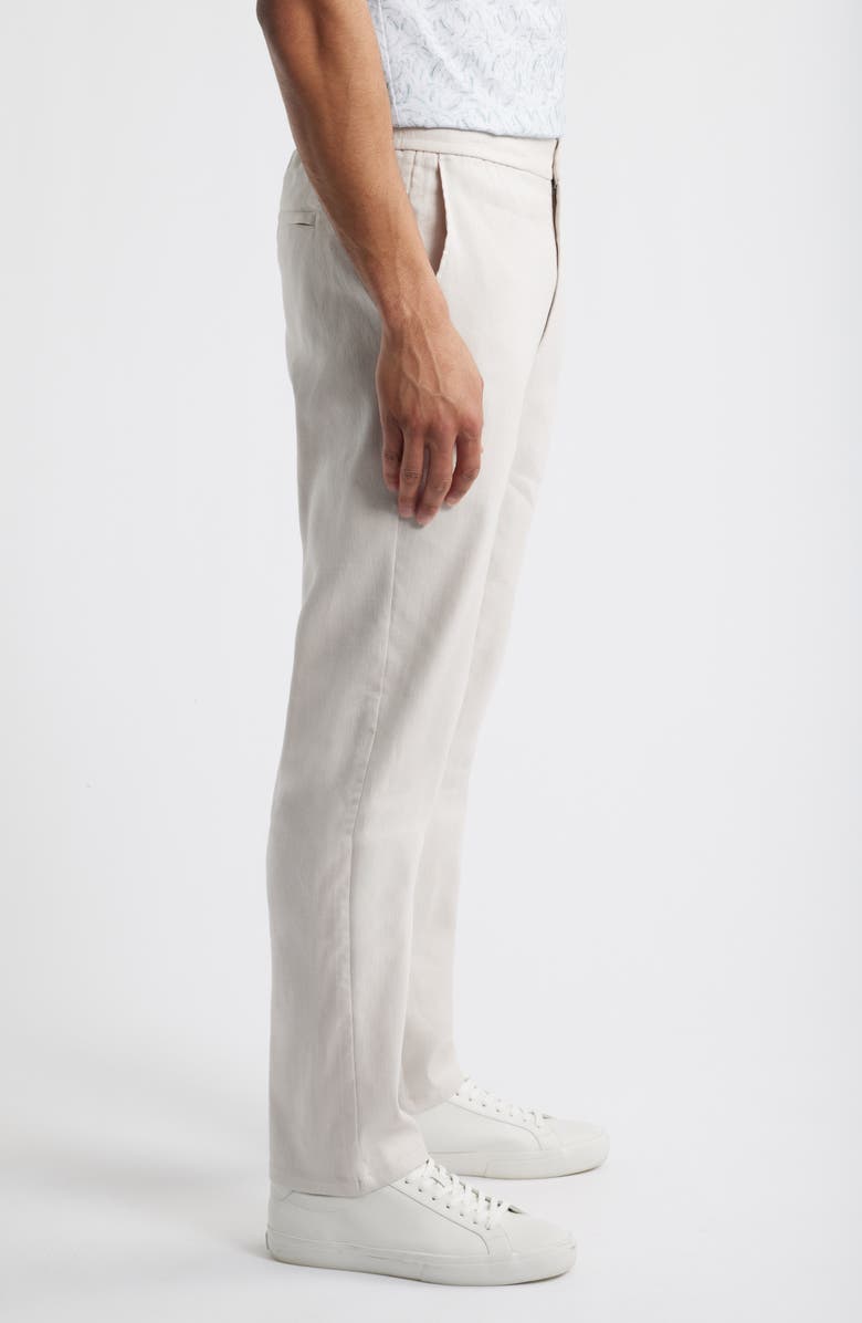 Bugatchi Tristan Stretch Linen & Cotton Drawstring Pants, Alternate, color, Stone