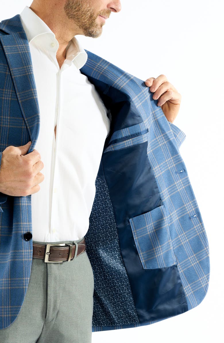 SAVILE ROW CO Mayfair Blue Plaid Sport Coat, Alternate, color, 
