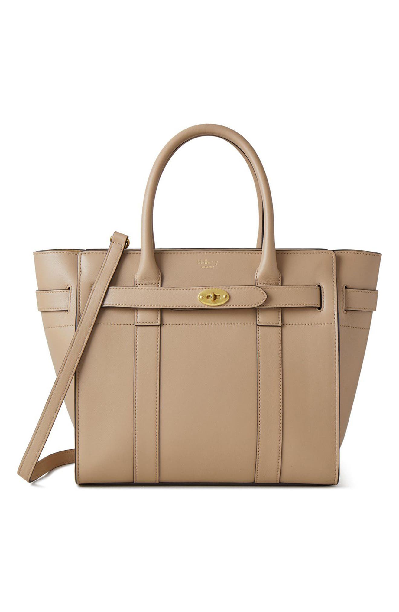 Mulberry Small Zipped Bayswater Leather Tote, Alternate, color, 