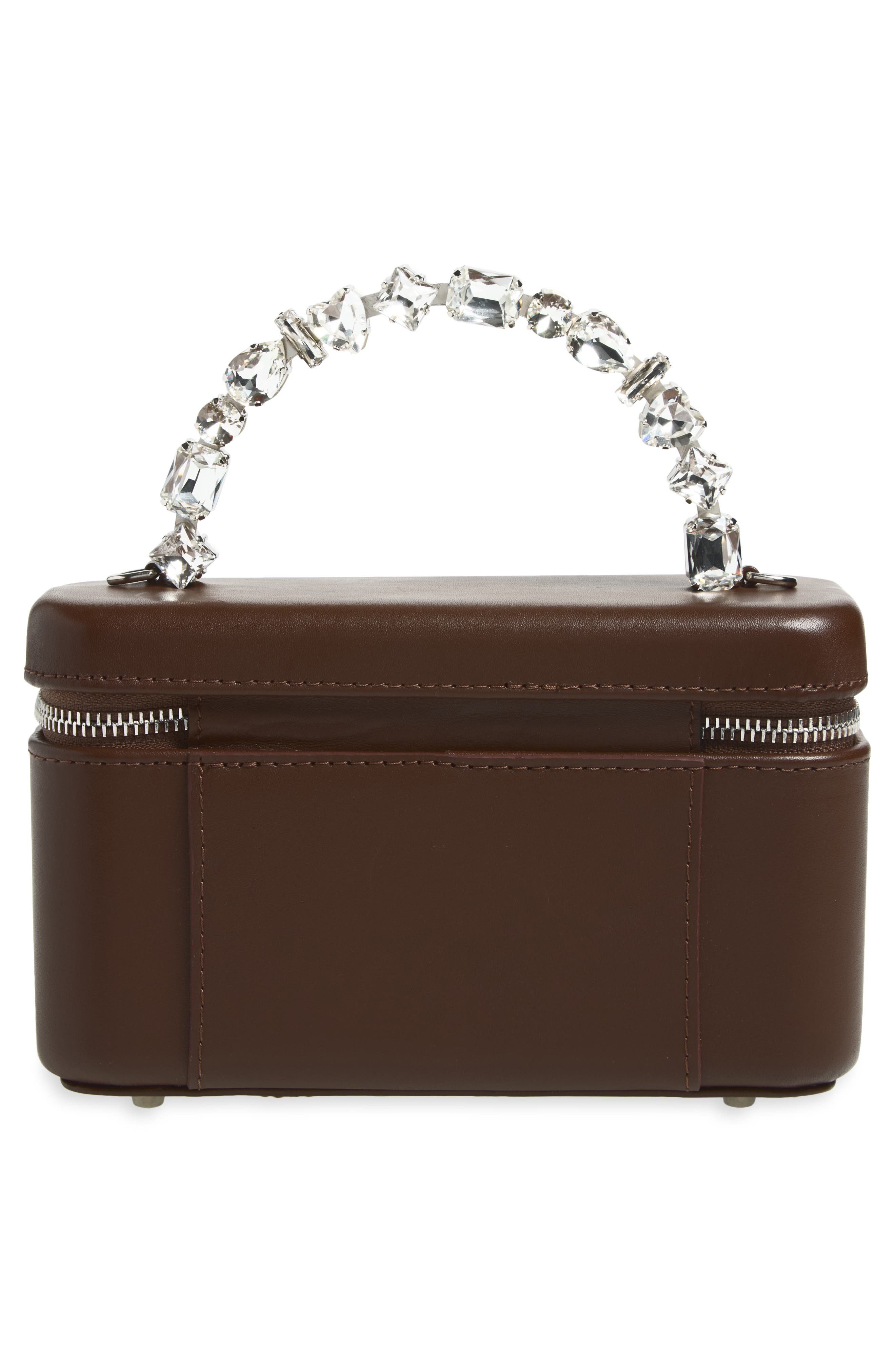Taliya Leather Vanity Case Bag, Alternate, color, CHOCOLATE BROWN