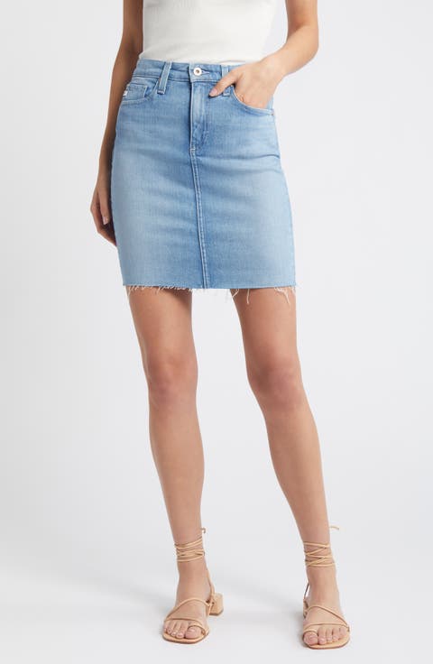 Erin Raw Hem Denim Pencil Skirt