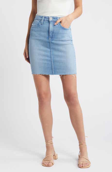 AG Erin Raw Hem Denim Pencil Skirt