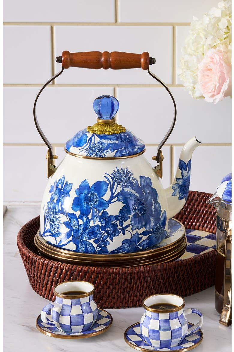 Royal English Garden Enameled Steel 2-Quart Tea Kettle, Alternate, color, ROYAL