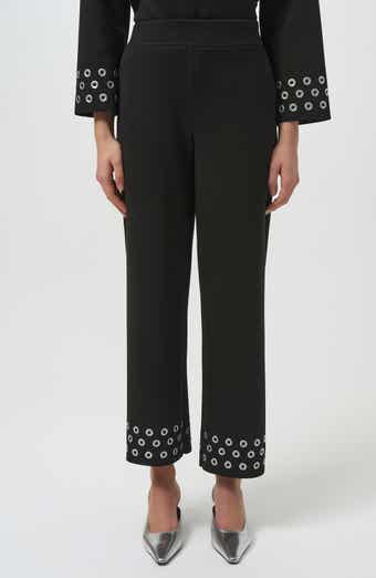 Grommet Detail Straight Leg Pants