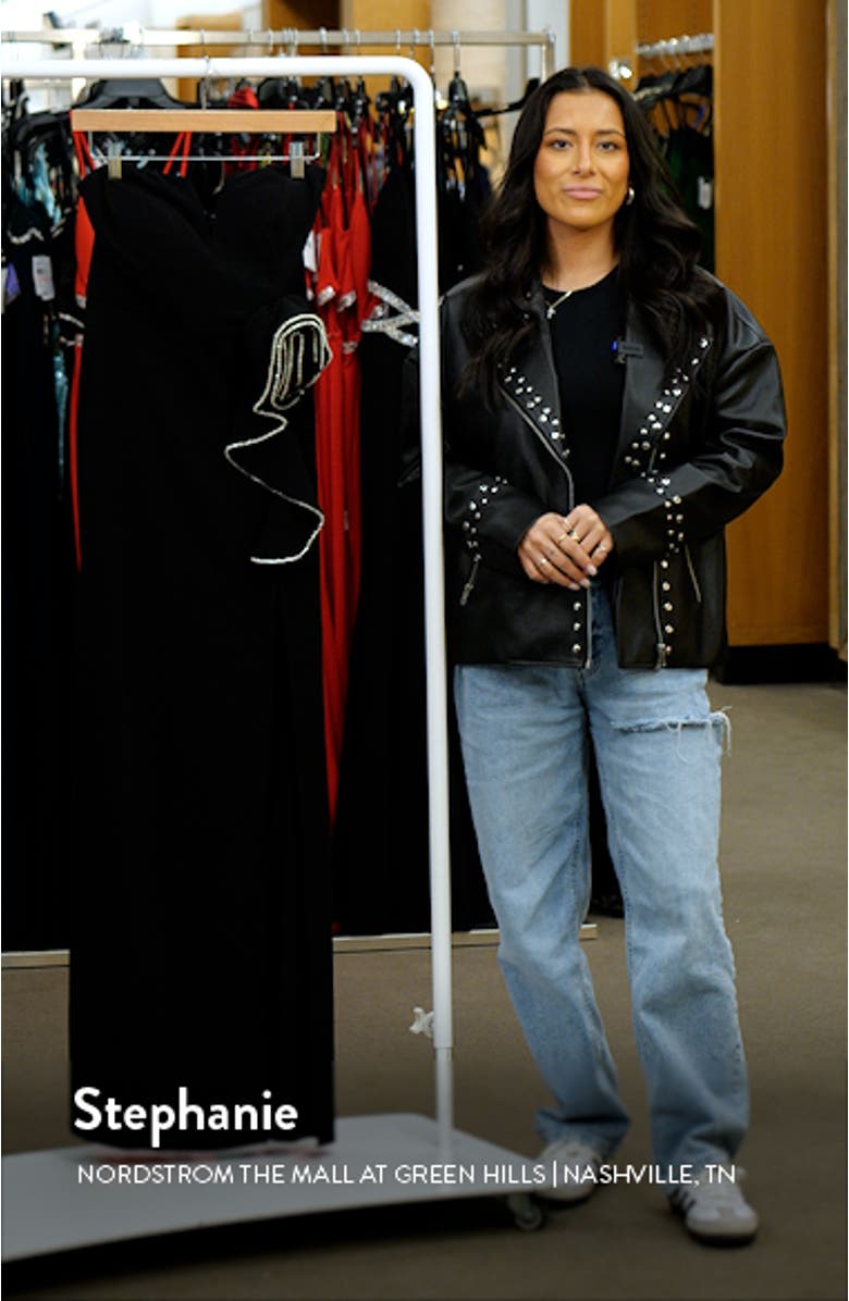 Rhinestone Rosette Strapless Gown, sales video thumbnail