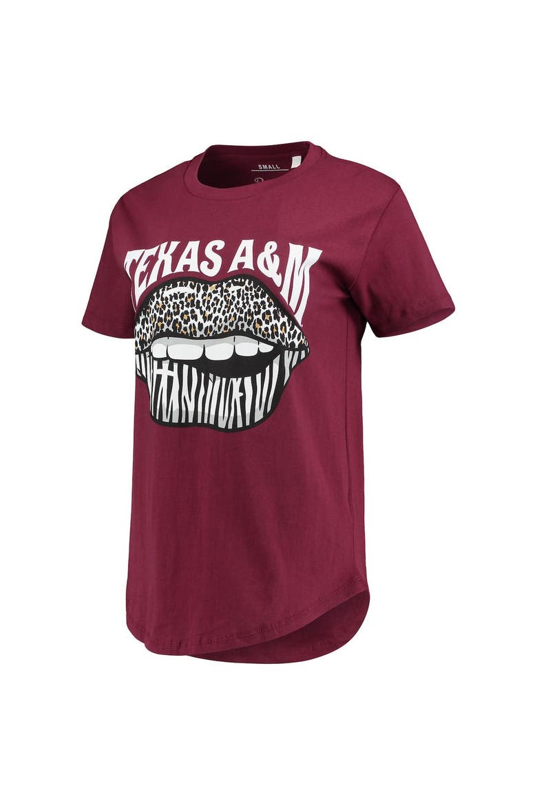 Women's Pressbox Maroon Texas A&M Aggies Wild Lips Core T-Shirt, Alternate, color, Maroon