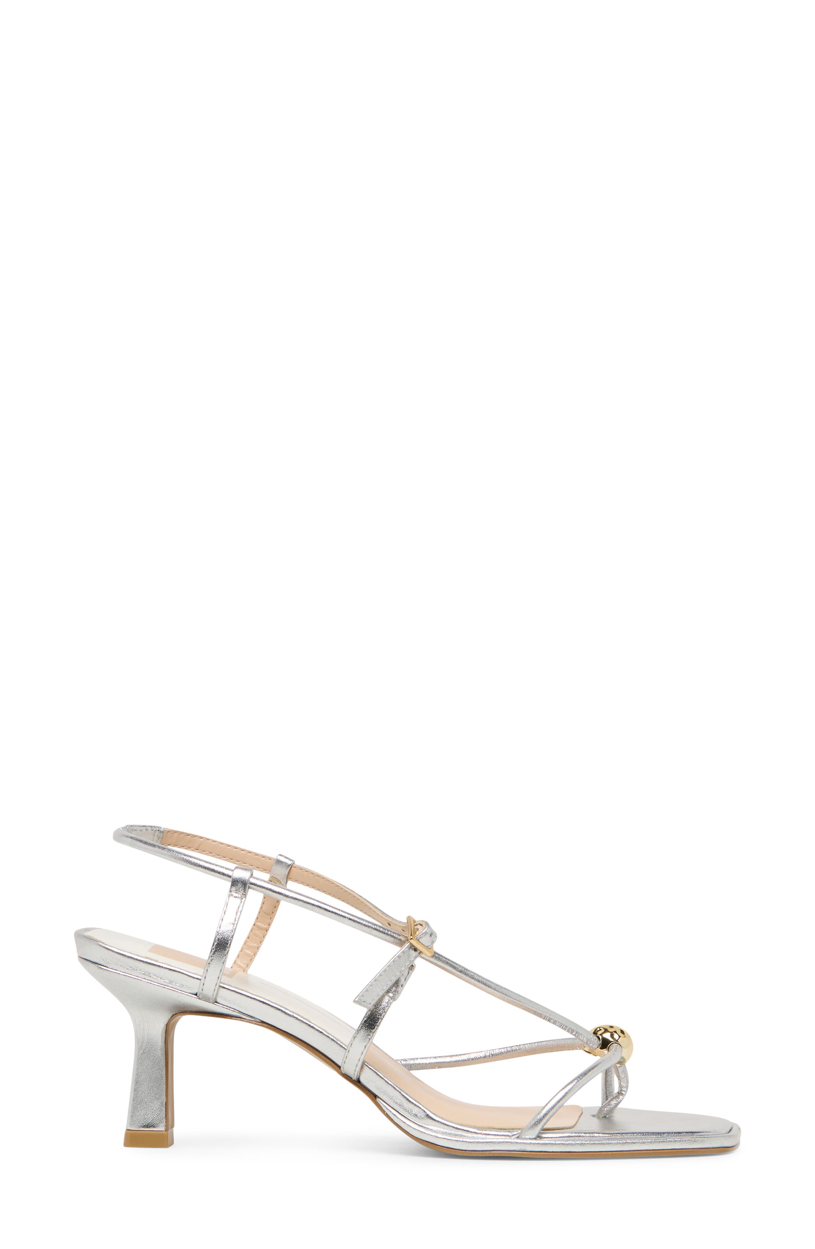 Dolce Vita Mylee Heels Sandal, Alternate, color, Silver Distressed Leather