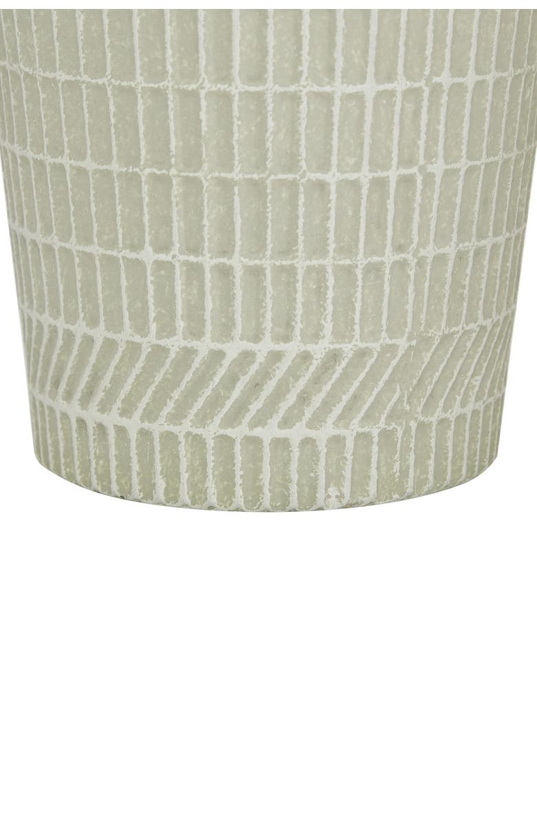 GINGER BIRCH STUDIO White Metal Textured Vase, Alternate, color, White