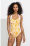 selected Yellow Mosaic Floral/White