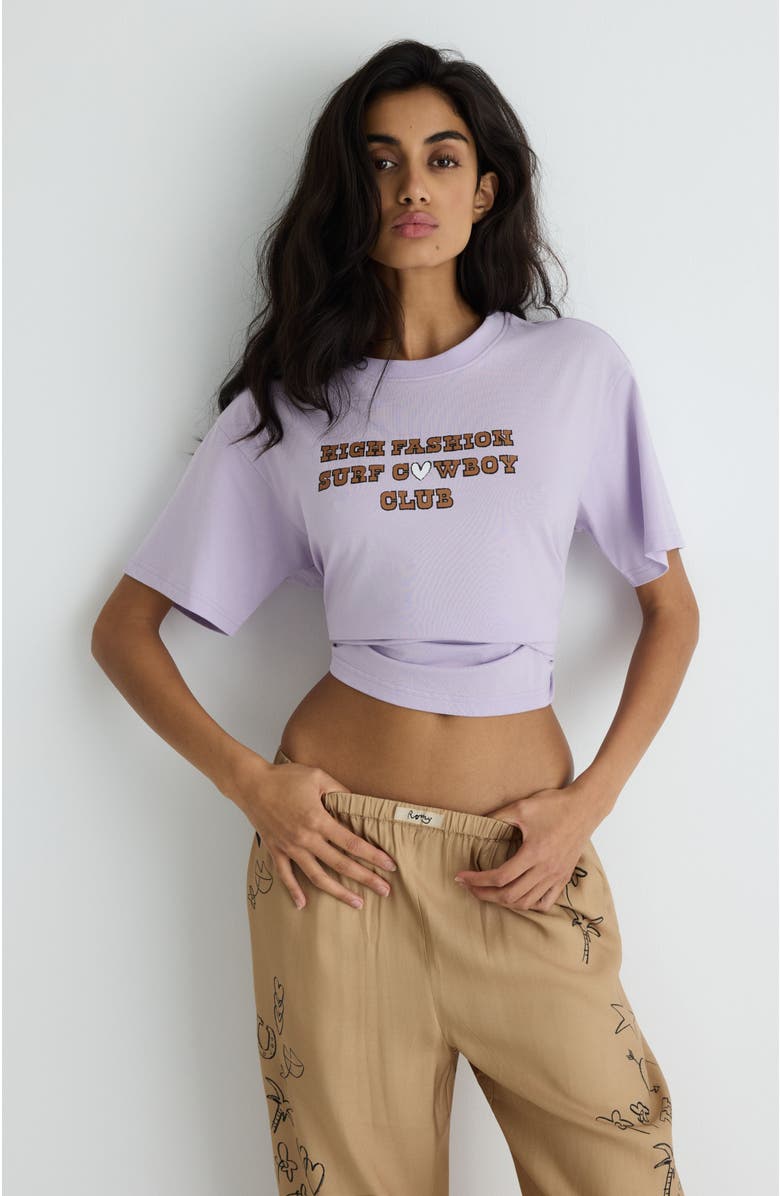 Romy Cowboy Club Tee, Alternate, color, Lilac Print