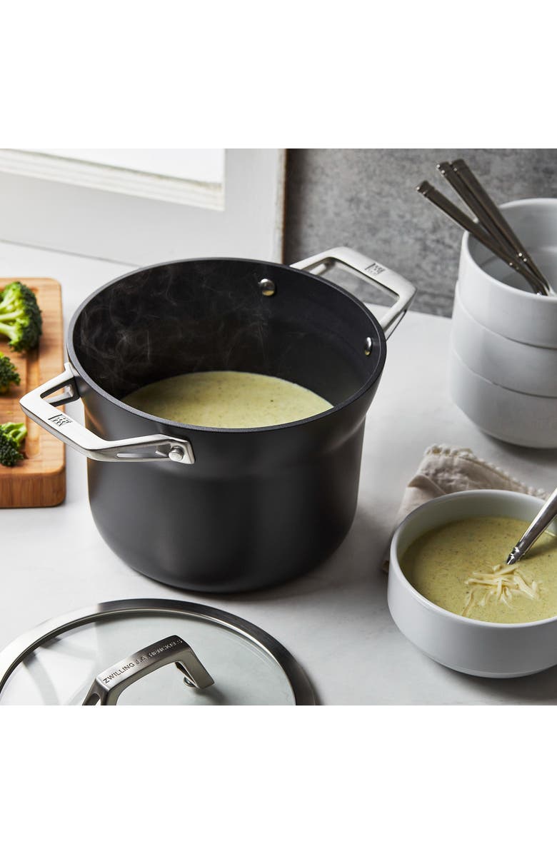 ZWILLING Motion Hard Anodized Nonstick 4-Quart Soup Pot, Alternate, color, Matte Black
